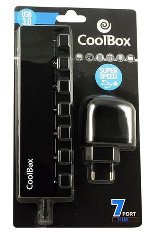 HUB 7 PUERTOS  4xUSB30  BLACK COOLBOX